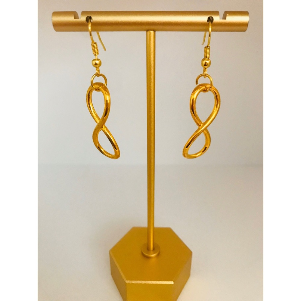 Gold Infinity Fishhook Style Earrings